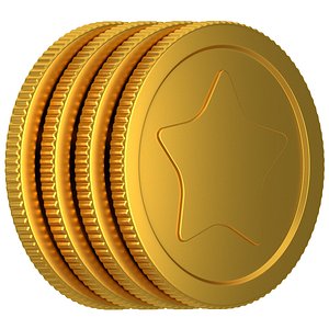 Cartoon Star Coin 3D model