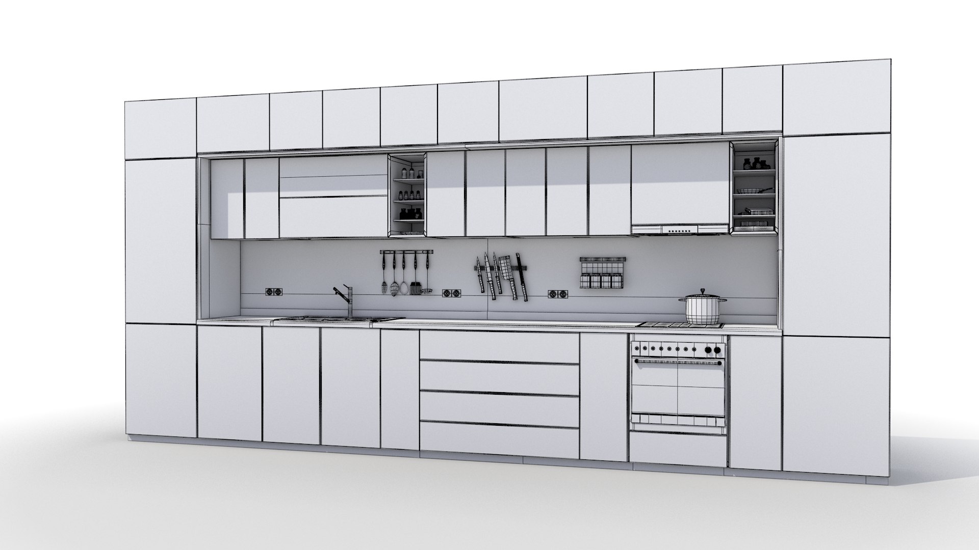 Kitchen Furniture Set 2 Model - TurboSquid 1598151