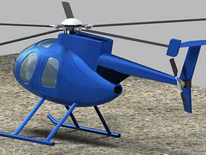 3d helicopter md500 md500e model