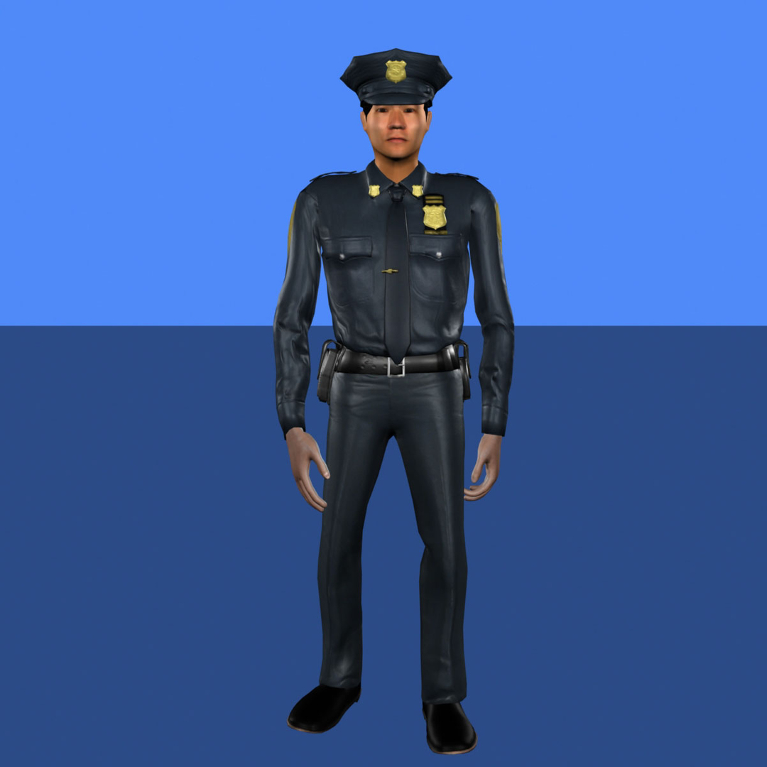 3d Model Police Animation