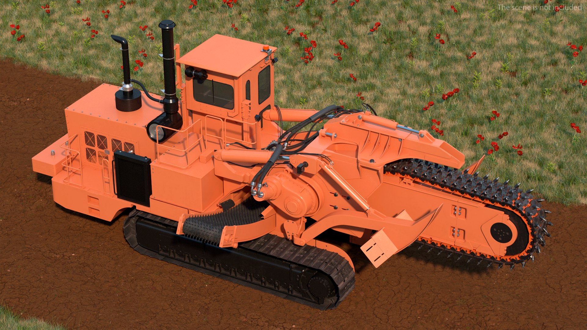 3D Model Trencher Chainsaw Machine Orange New - TurboSquid 2111475