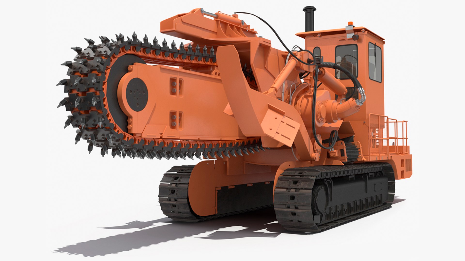 Trencher Chainsaw Machine Orange New 3D model preview
