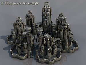 magic fantasy castle 3d model