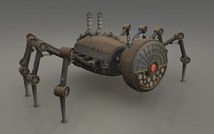 3dsmax steampunk spider robot