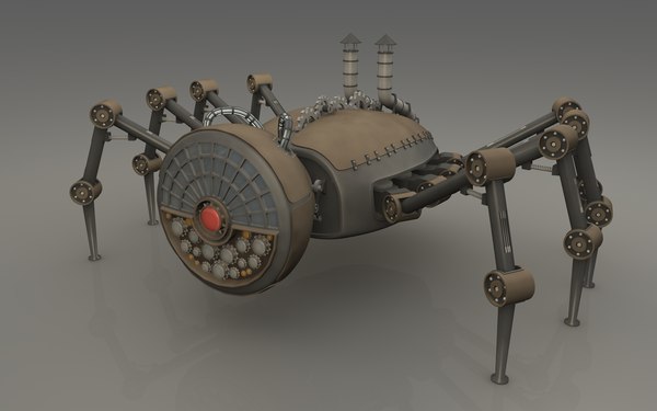 3dsmax steampunk spider robot