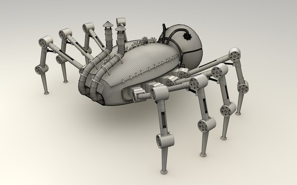 3dsmax steampunk spider robot