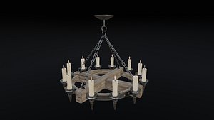 3D Medieval Candle Chandelier model