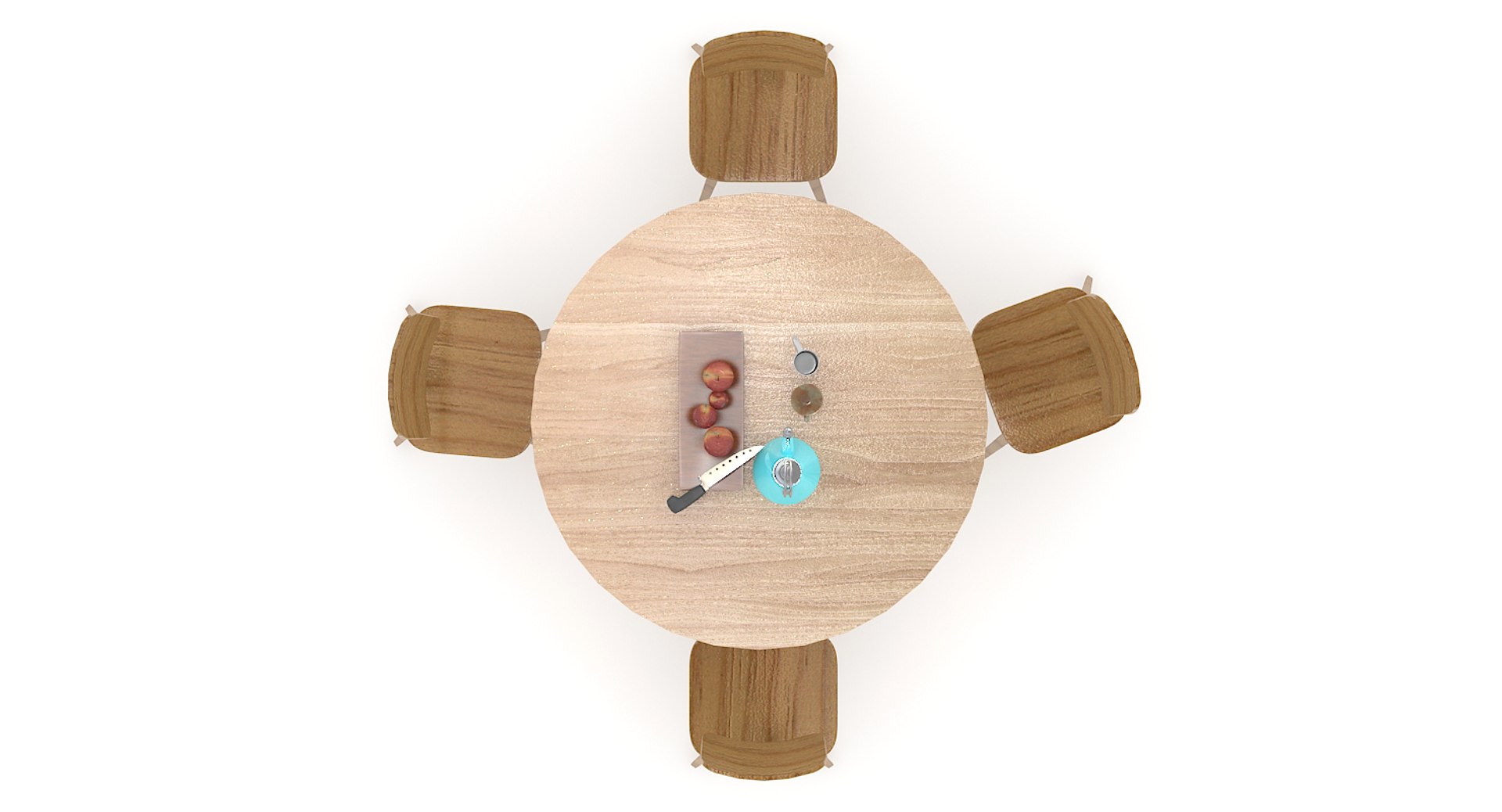 3D Wooden Table Set Model - TurboSquid 1448159