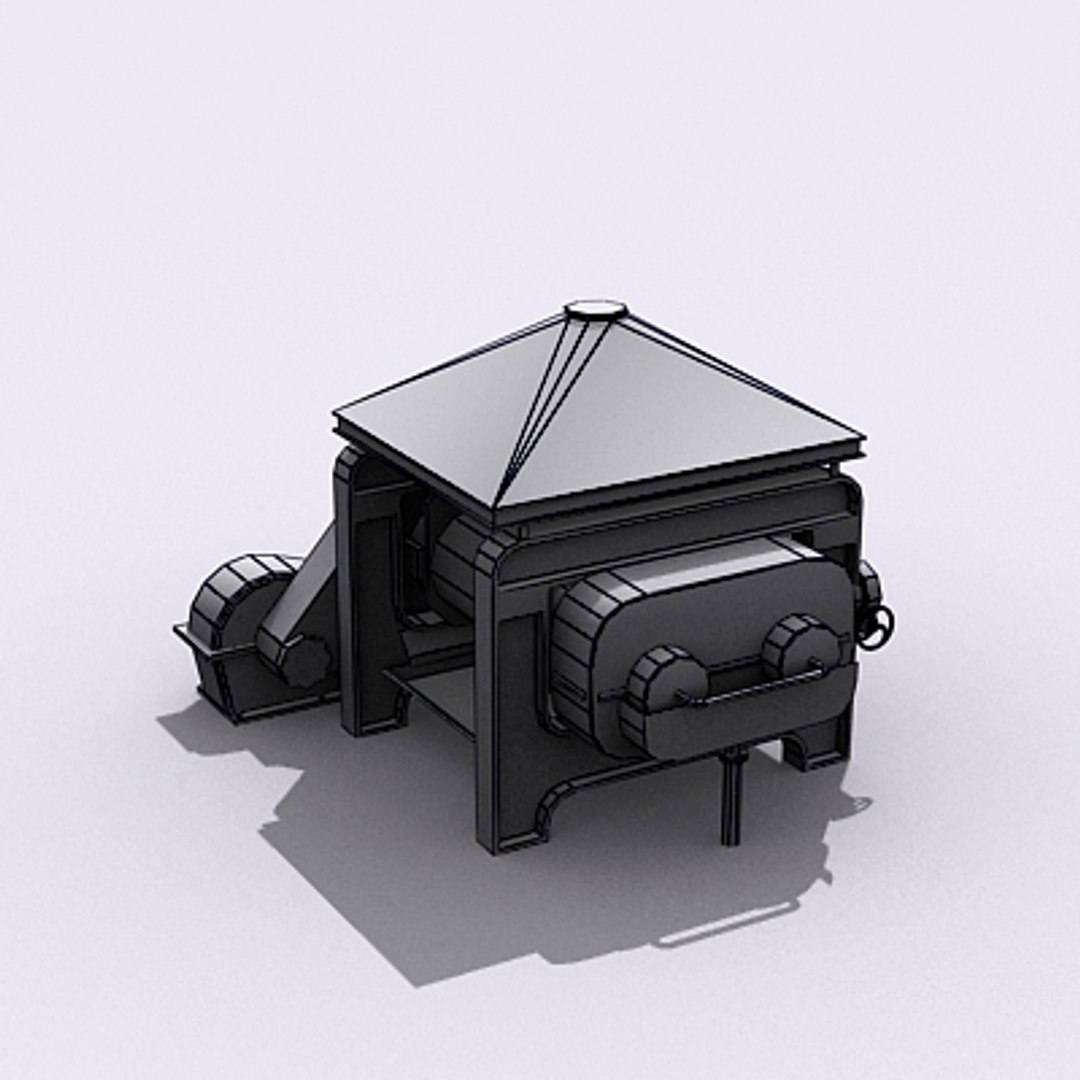 3d Low-poly Industrial Machine Model