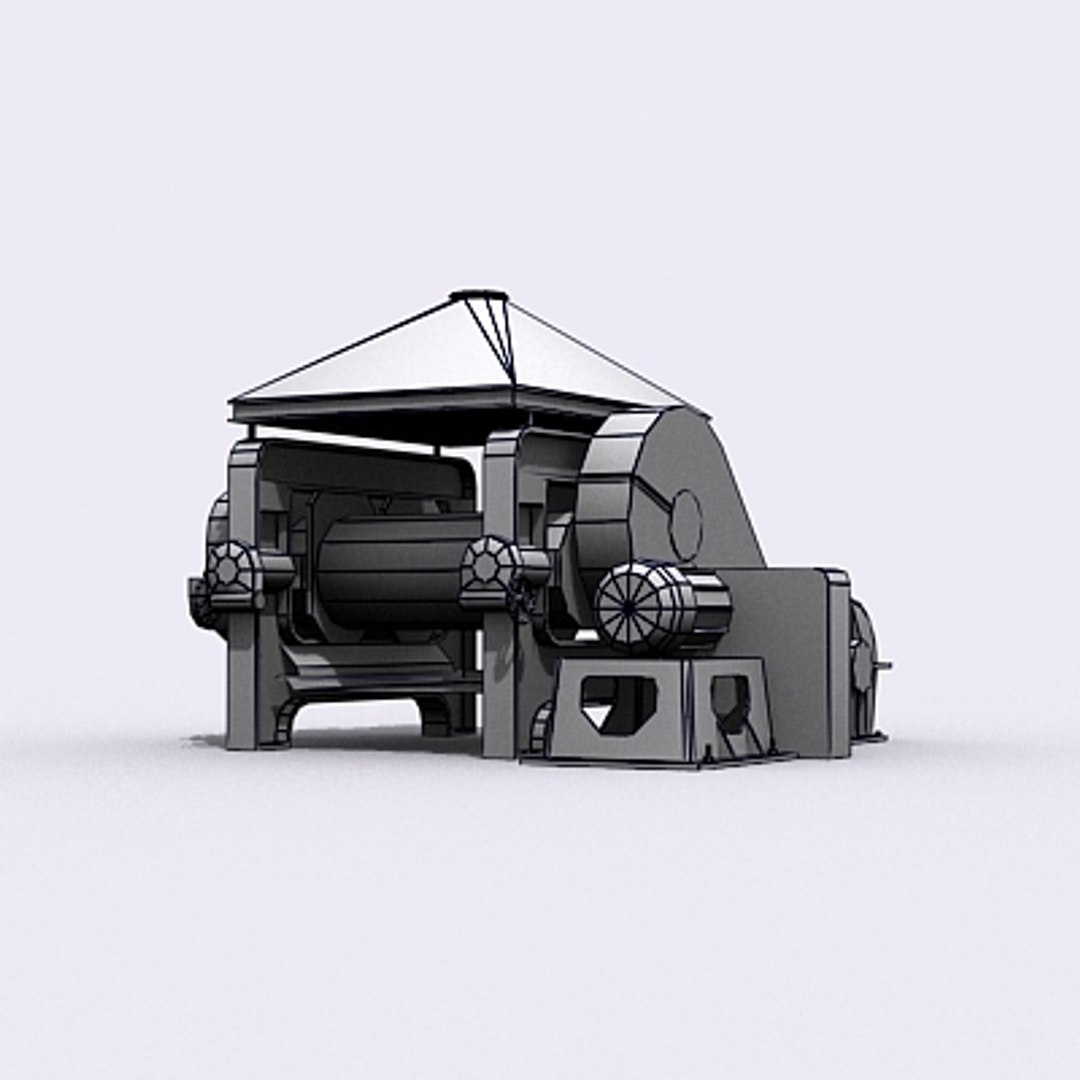 3d Low-poly Industrial Machine Model