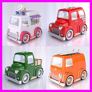 3d model cartoon car pack 02