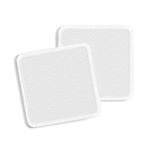 White Square Embroidered Patch Stack - lying embroidery quadratic badge pair