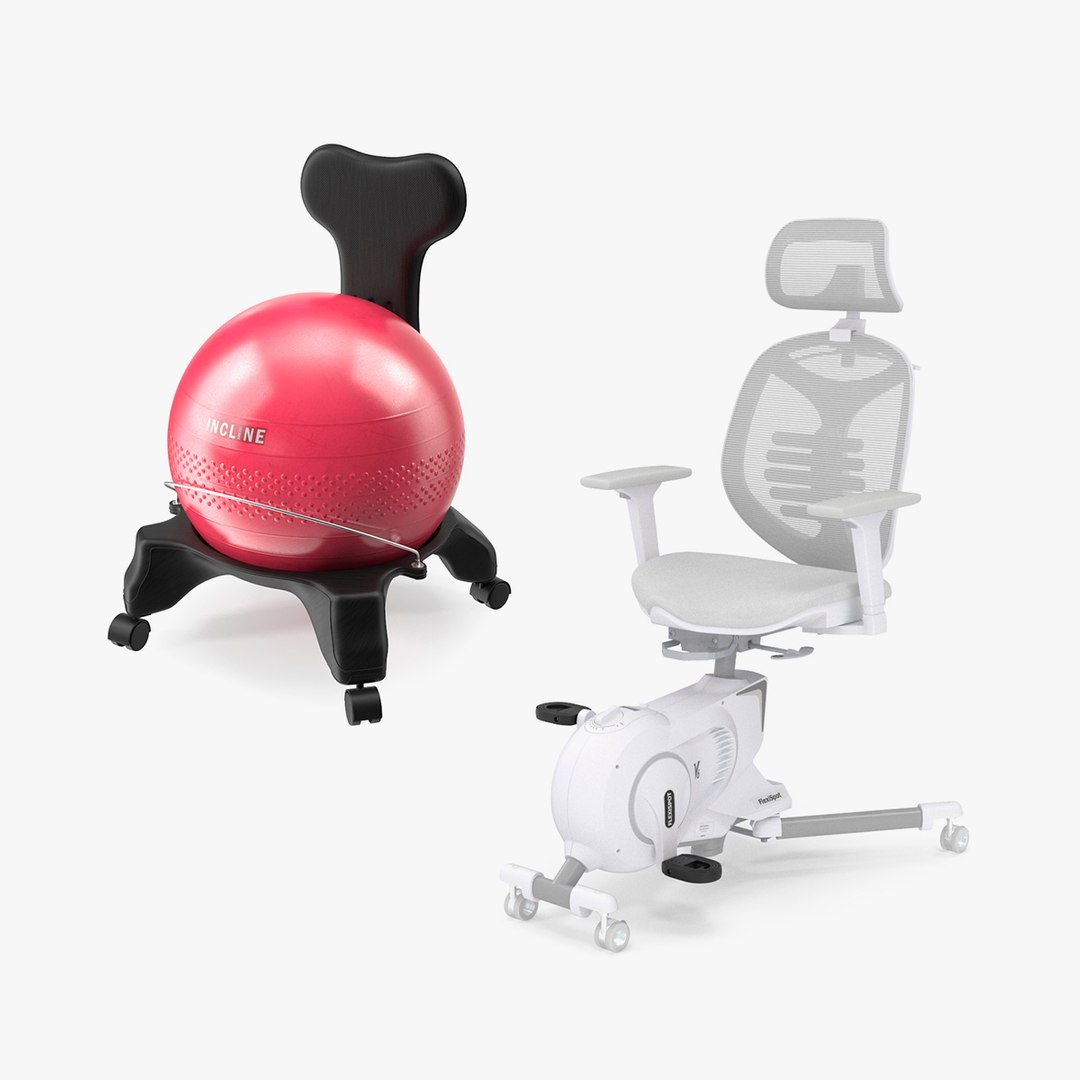 Office Fitness Chairs Collection 3D model preview
