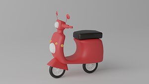 Cartoon Scooter Motorcycle 3D