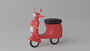 Cartoon Scooter Motorcycle