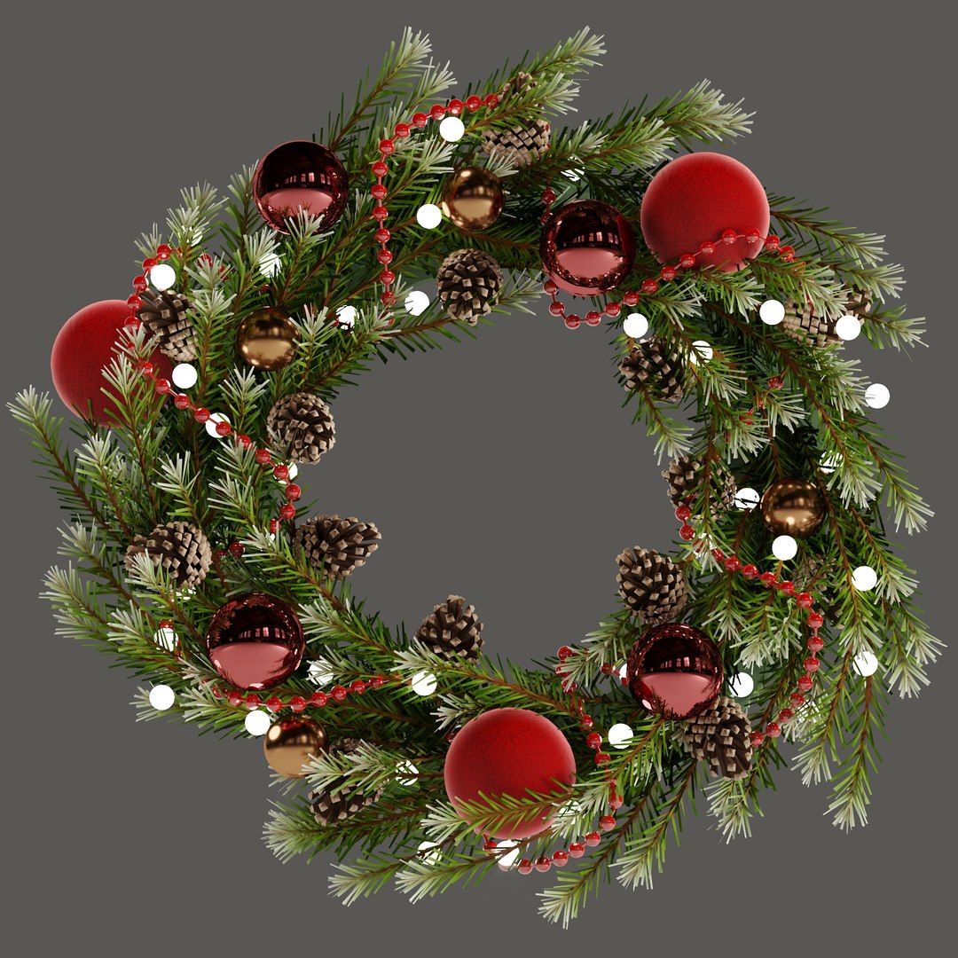 Christmas wreath with toys and pine cones model https://p.turbosquid.com/ts-thumb/1q/U89rRJ/ua/1/jpg/1639030139/1920x1080/fit_q87/28827b3219a70534fa33de67c8647a53bdad2506/1.jpg