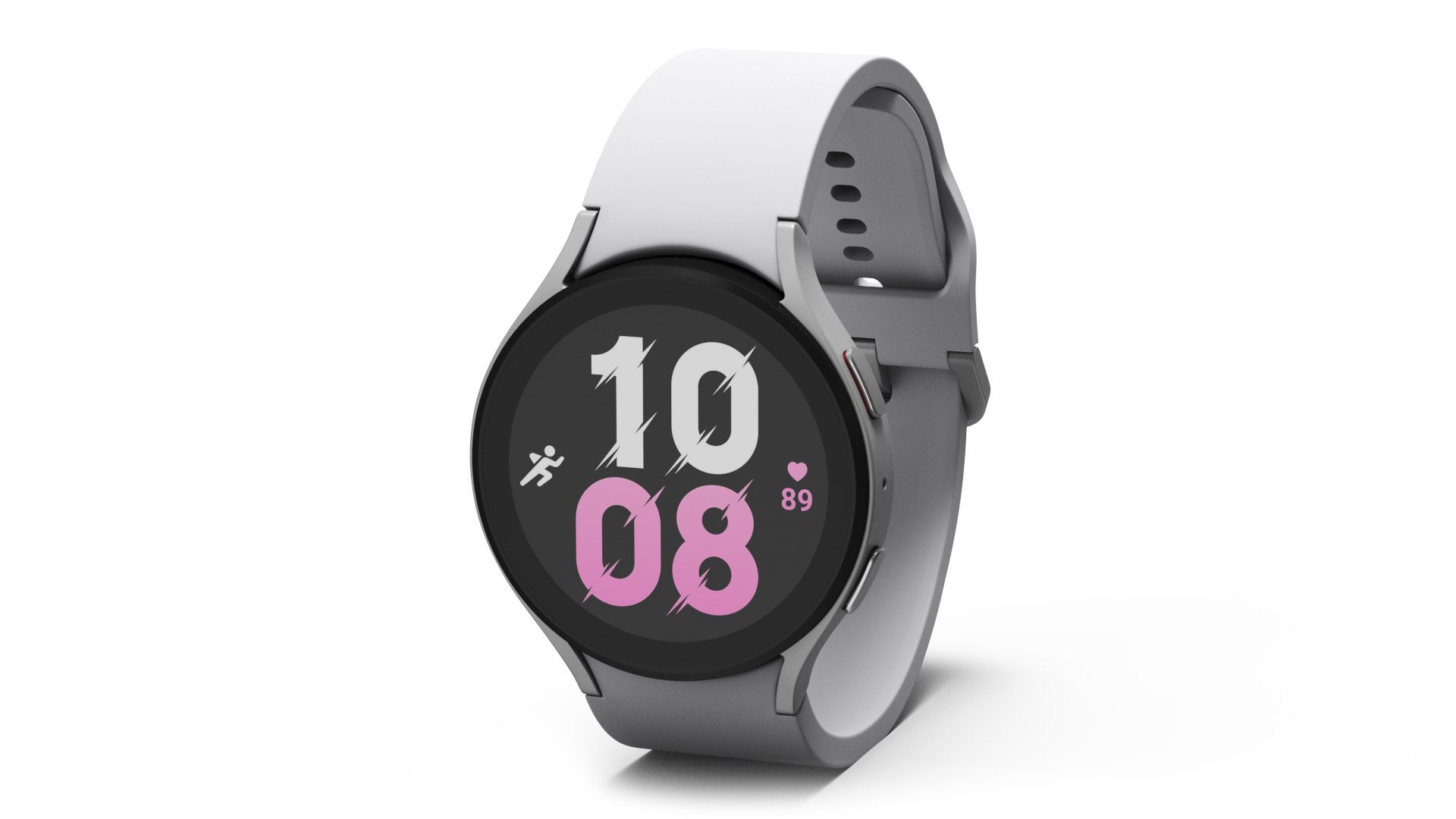 Silver Samsung Galaxy Watch 5 large 44mm 3D model preview