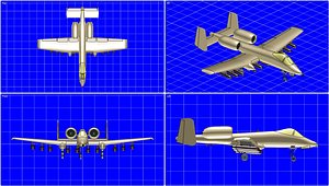 a-10a aircraft solid assembly 3d obj