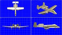 A-10A Warthog Aircraft Solid Assembly Model