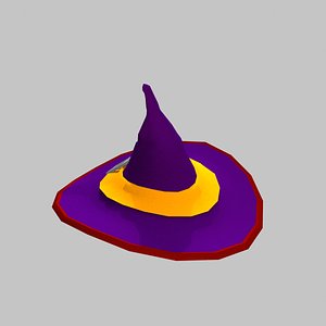 3D Halloween Witch Hat 0001 model