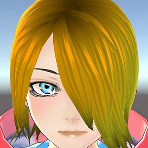 game ready Low Poly Anime Character Girl v22 3D model