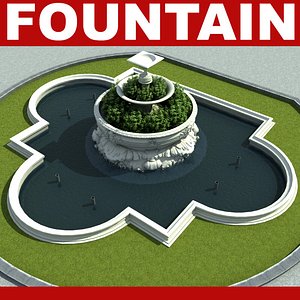 3d fountain modelled model