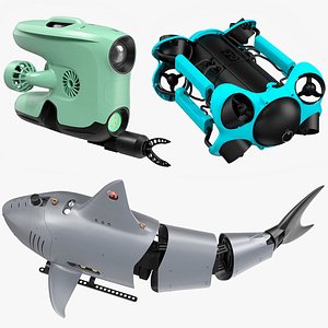 Underwater Drones Rigged Collection for Cinema 4D