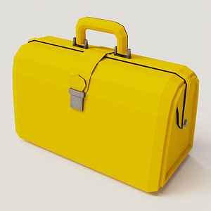 3D Yellow valise model