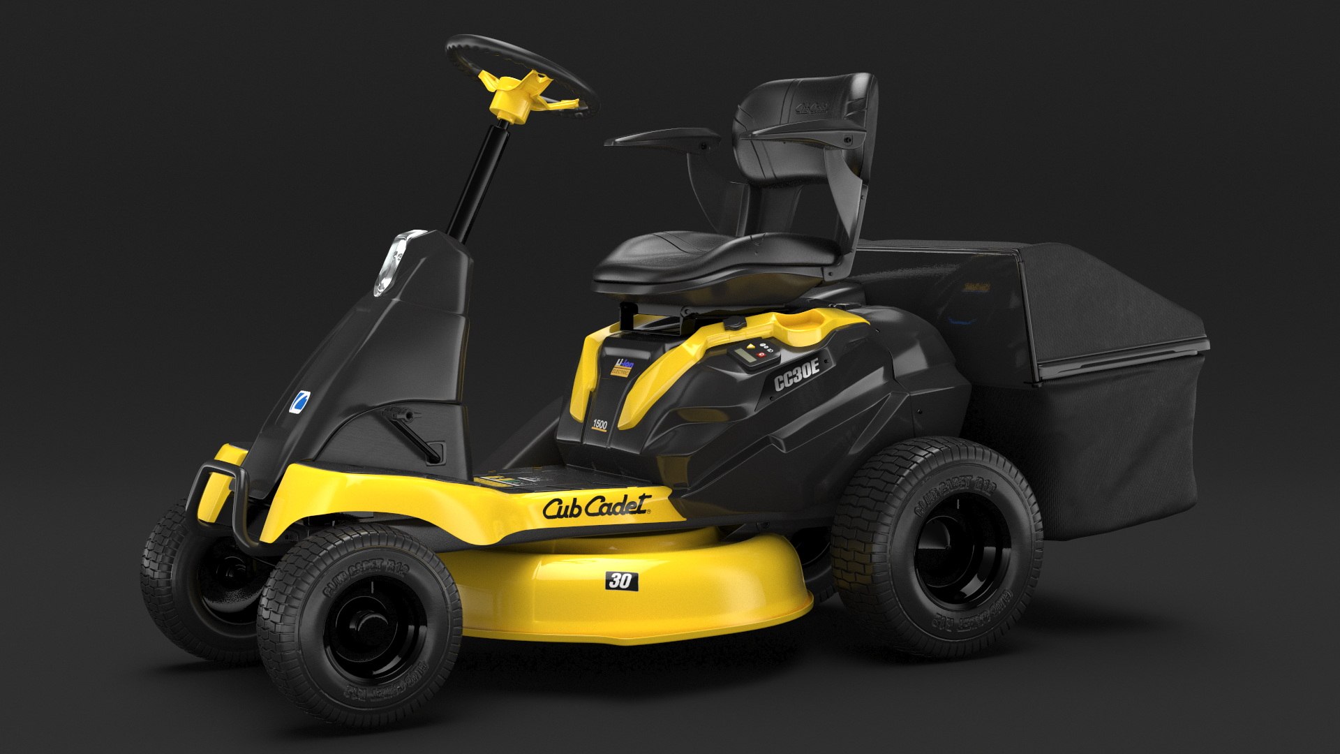 Electric Riding Lawn Mower With Bagger Cub Cadet CC30E Rigged For Maya ...