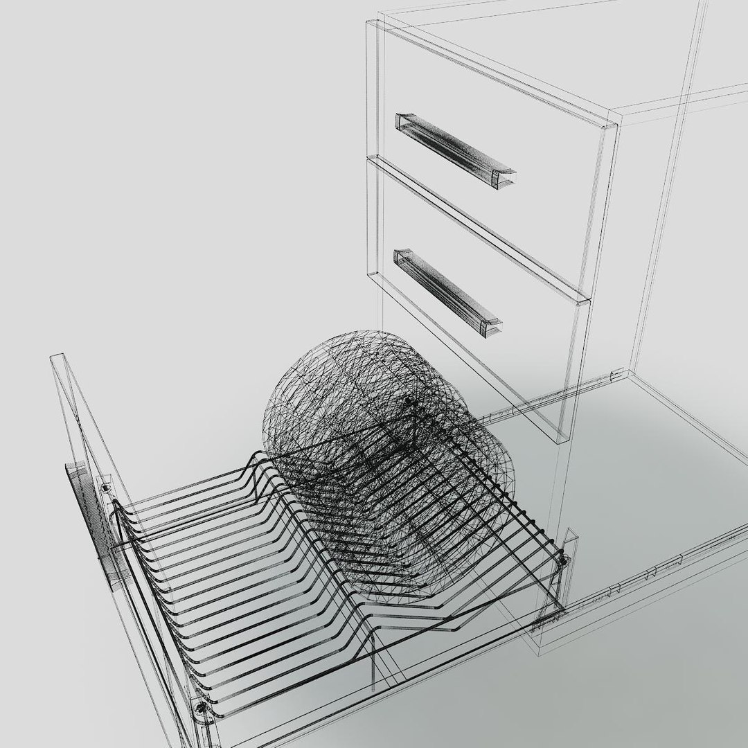 3d Plate Rack Drawer Model