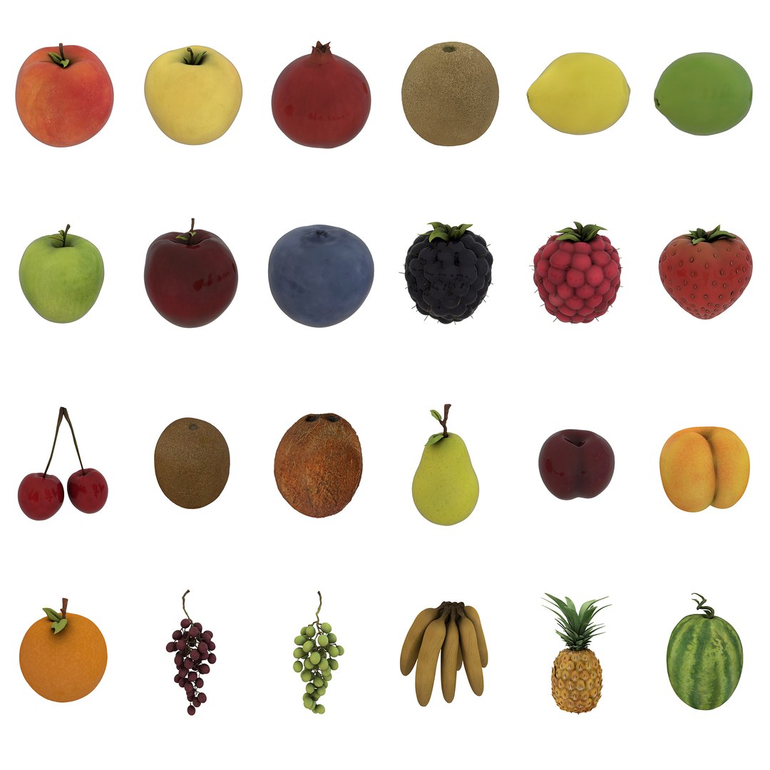 3D model pack 24 fruits - https://p.turbosquid.com/ts-thumb/1r/6qFfQo/ndhrwhk3/2048_t/jpg/1552182374/1920x1080/fit_q87/6eb3475dfdbbcfd01b95b10f7f6e2666b7b979c8/2048_t.jpg