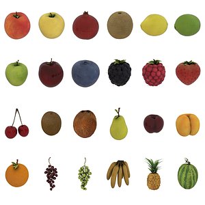 3D model pack 24 fruits -