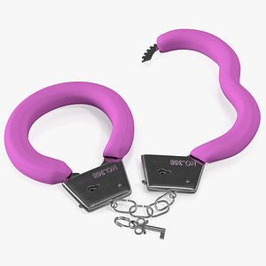 Unfastened Steel Pink Handcuffs