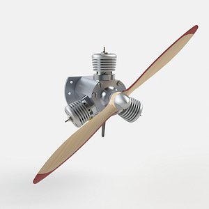 Radial Two-Stroke RC Engine SolidWorks 2021 CAD Model 3D model