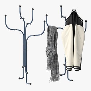 Coat Tree Wall Fritz Hansen Coat Rack 3D model