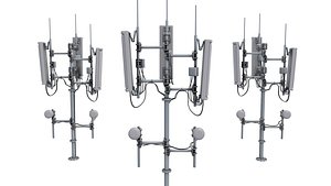3D model Rooftop Cell Phone Tower