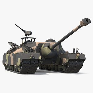 3D Armored Combat Vehicle With Camouflage Paint Rigged