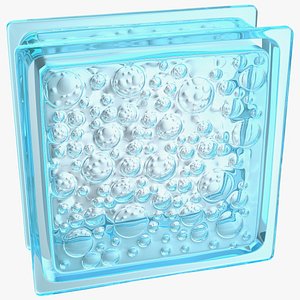Blue Bubbles Glass Block 3D model