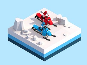 3D illustration cartoon snow model