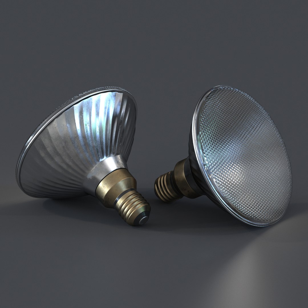 Flood Light Bulb 3D Model 3D model preview