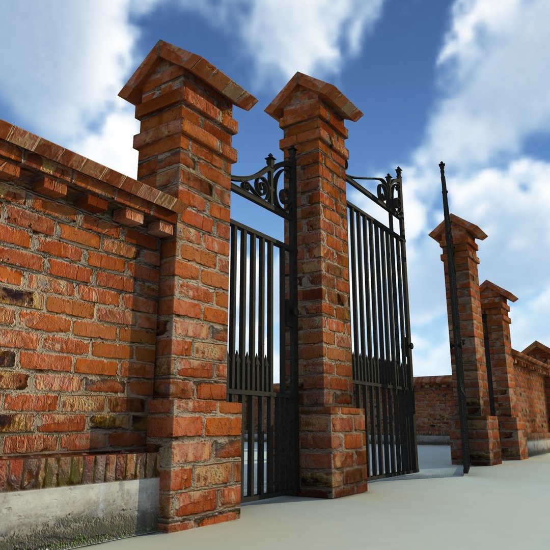 Gate Fence Boundary Wall 3D Model - A23D