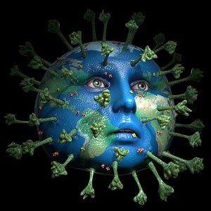 coronavirus virus earth 3D model