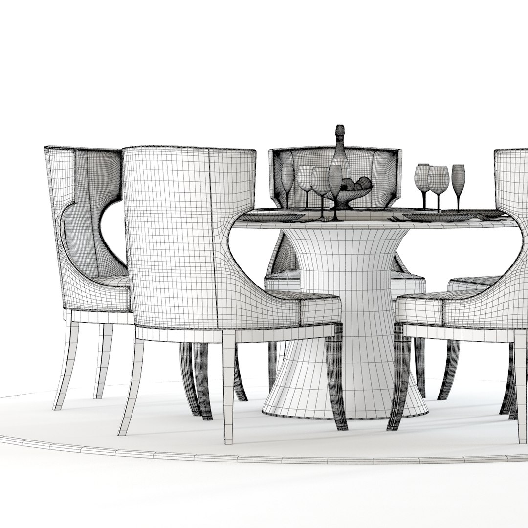Baker Katoucha Dining Table 3D TurboSquid 1168254