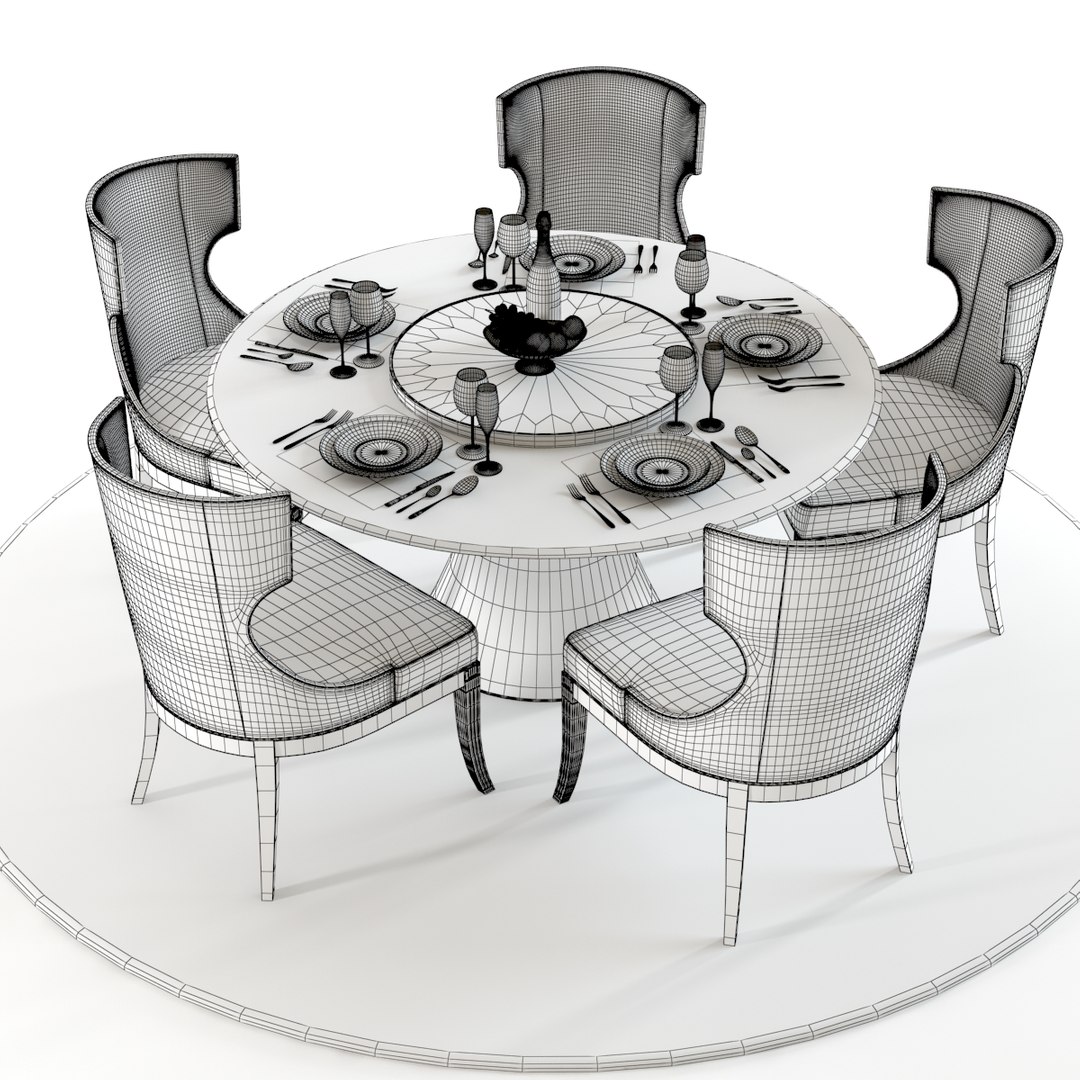 Baker Katoucha Dining Table 3D TurboSquid 1168254
