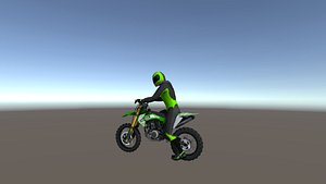 Low Poly Dirt Bike With Rider-4