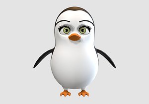 3D model little girl penguin