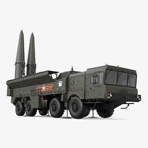 3D Missile System Iskander SS-26 Stone in Ready