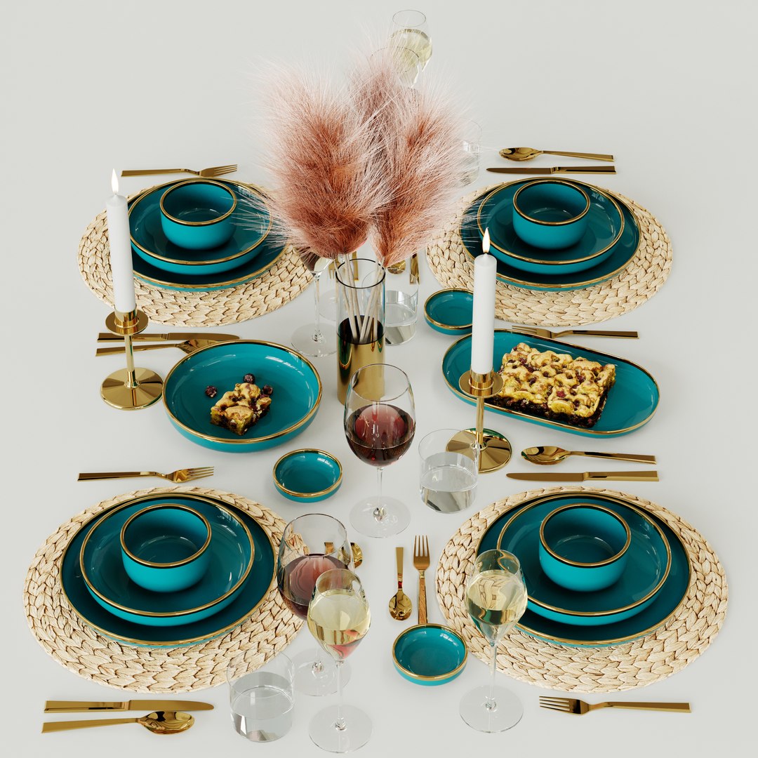 3D Tableware Set 01 Table Setting - TurboSquid 2224586