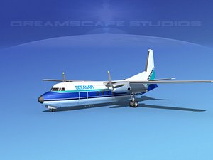 fairchild f-27 fokker 3d model