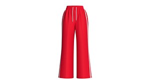 Girls Contrast Side Stripe Wide-Leg Trousers model